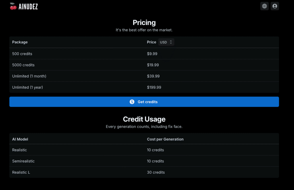 AINUDEZ pricing