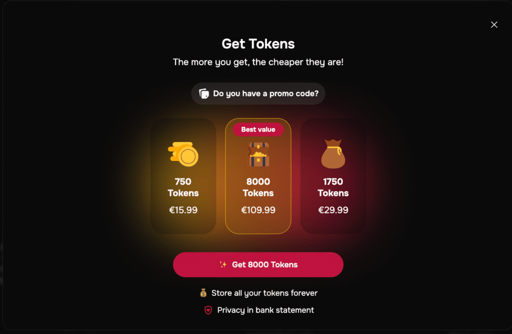 token options